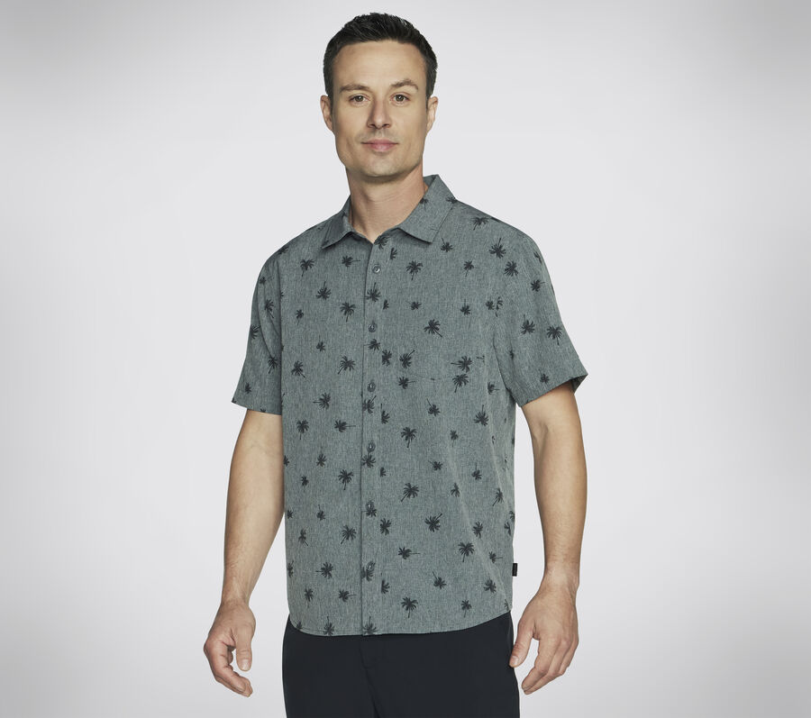 The GO WALK Air Printed Short Sleeve Shirt, TAUPE / NATUURLIJK, largeimage number 0